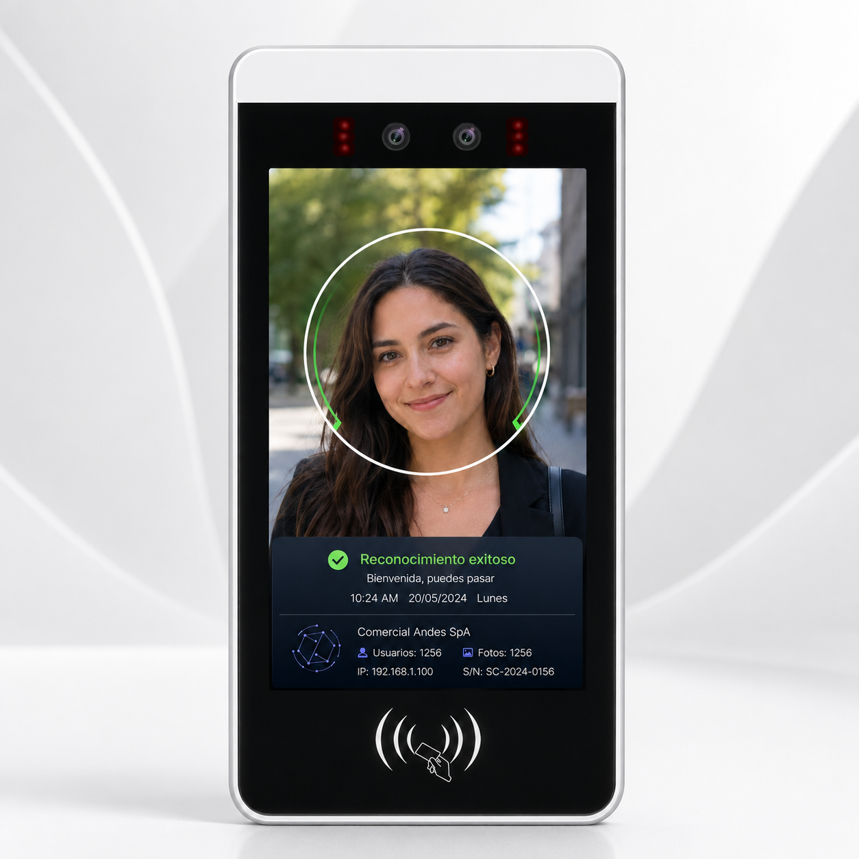 Dispositivo SmartClock con reconocimiento facial y lectura de palma